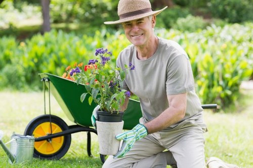 Garden project materials and service terms illustration